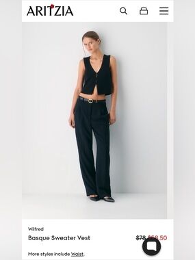 Wilfred Black Basque Sweater Vest